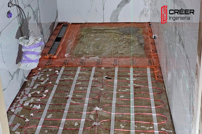 Instalación de suelo radiante en baño